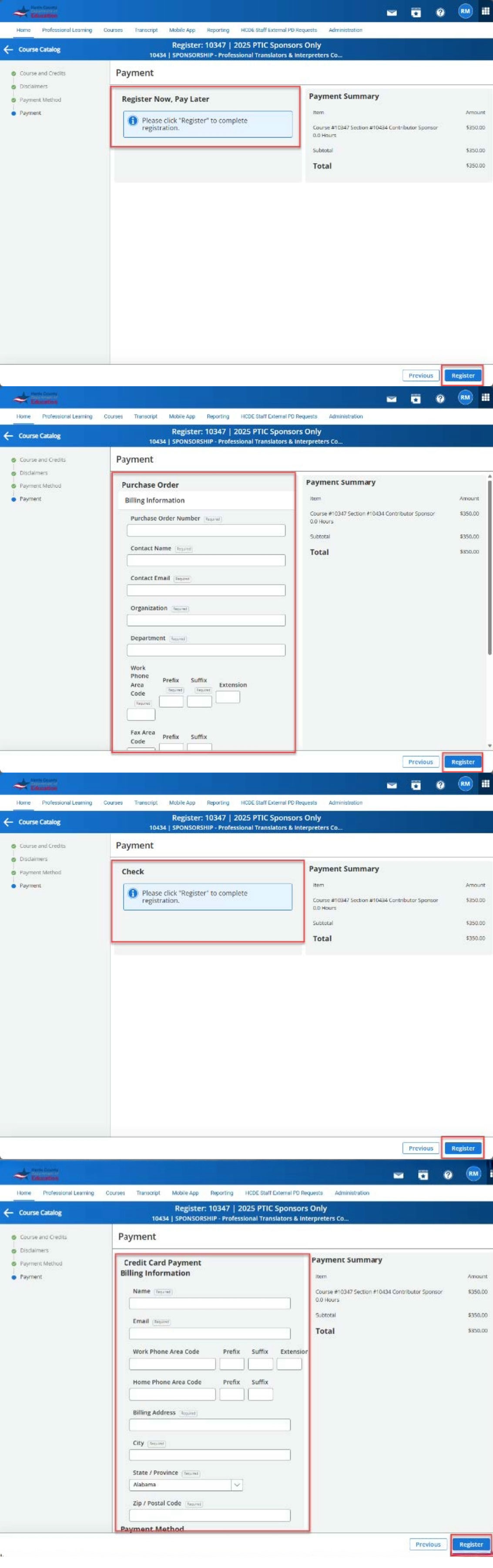 Step 9: Payment Details